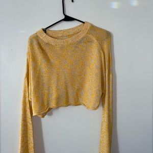 yellow cropped sweater